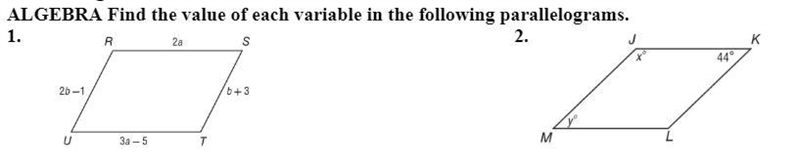 Please help with 1 and 2-example-1