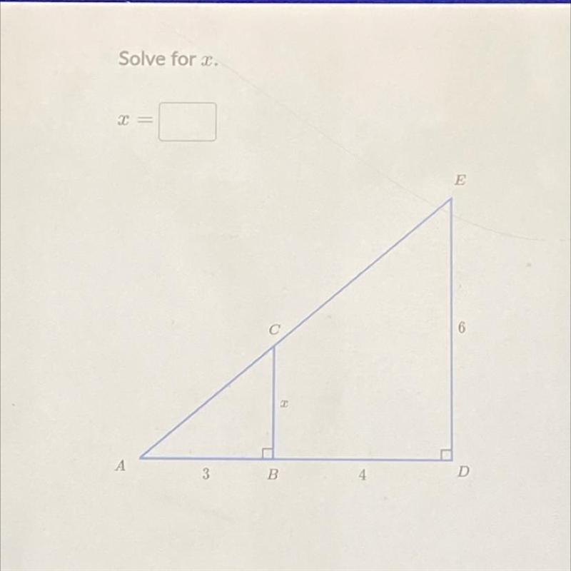 Solve similar triangles (advanced)-example-1