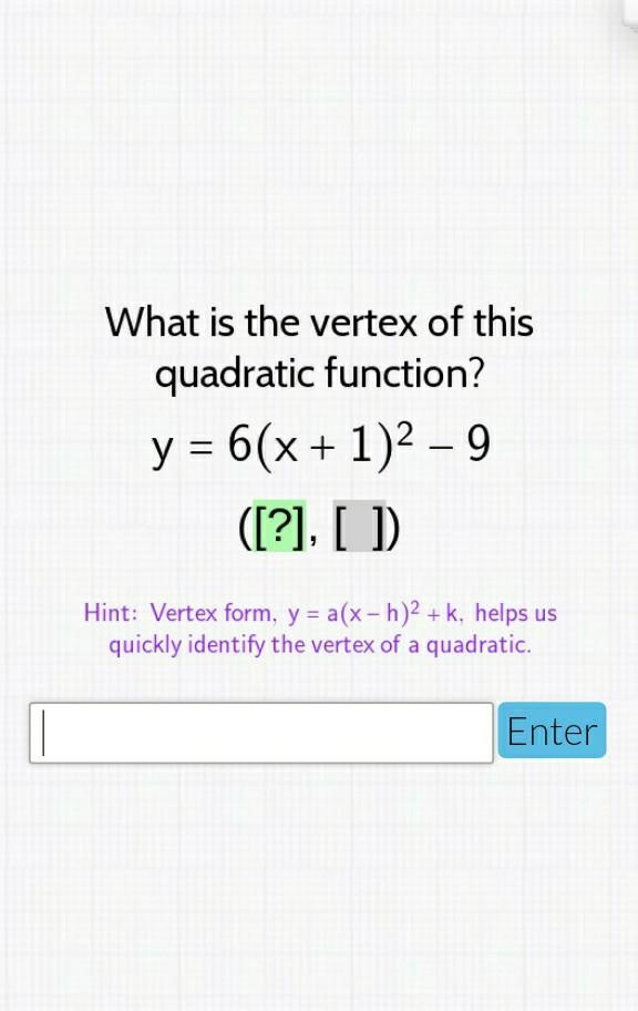 Find vertex of this function ​-example-1