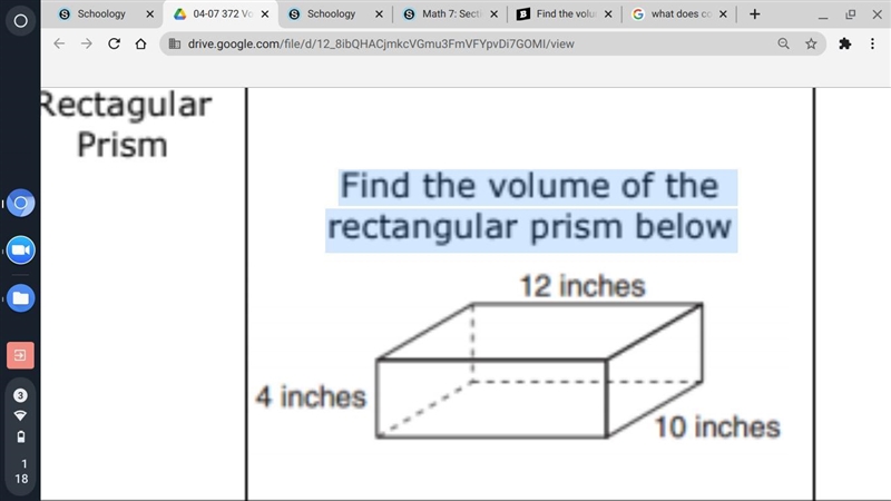 Find the volume of the rectangular prism below-example-1