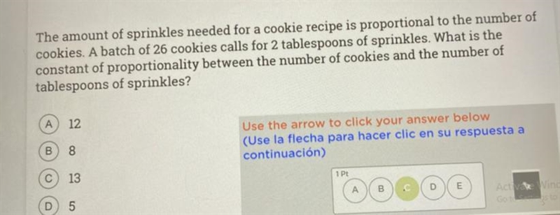 The amount of sprinkles needed for a cookie recipe is proportional to the number of-example-1