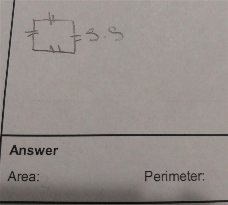 find the area and the perimeter of a square with a side length of 5.5 inches include-example-1