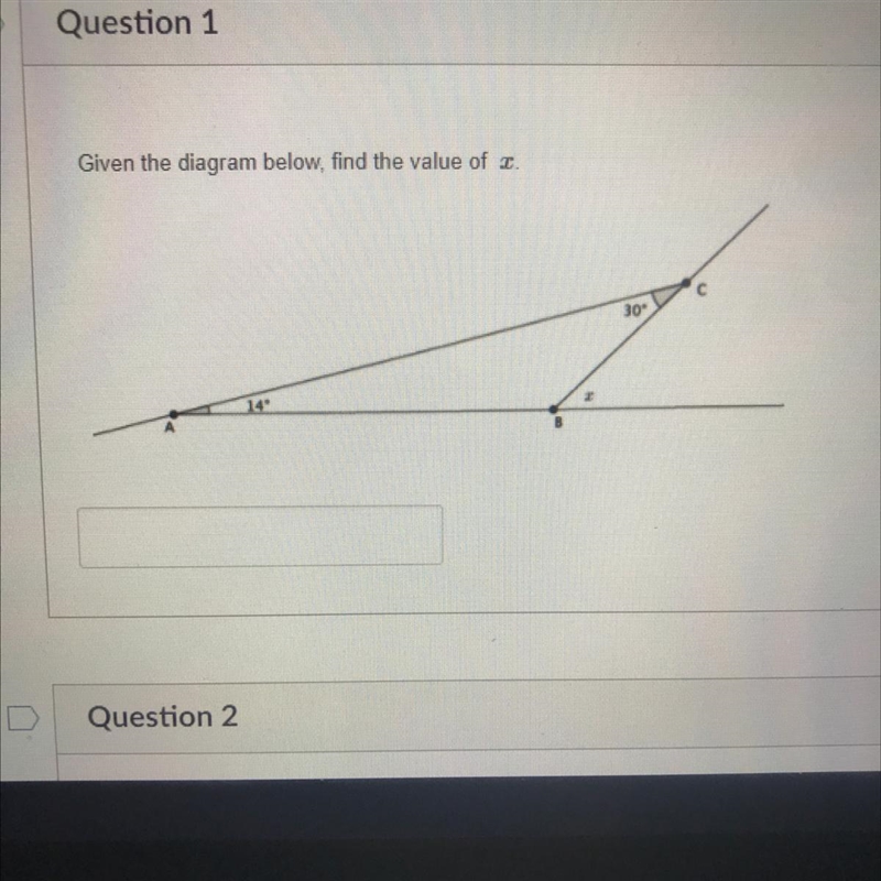 Give the diagram below find the value of x HELP PLEASEEEEEE IM BAD AT MATH-example-1