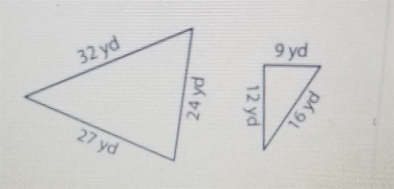 1 Are these similar triangles? ​-example-1