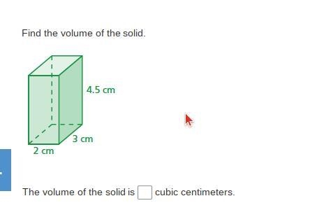 Find the volume of the solid. The volume of the solid is____ cubic centimeters.-example-1