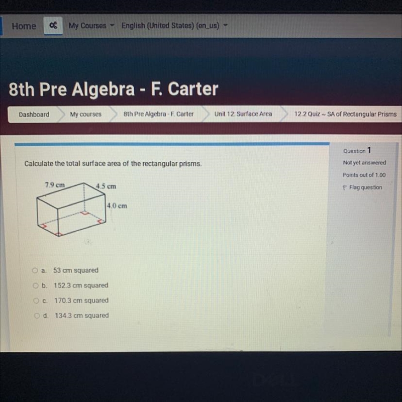 Calculate the total surface area of the rectangular prism-example-1