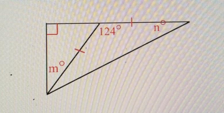 Find the values of m and n. (in degrees)​-example-1