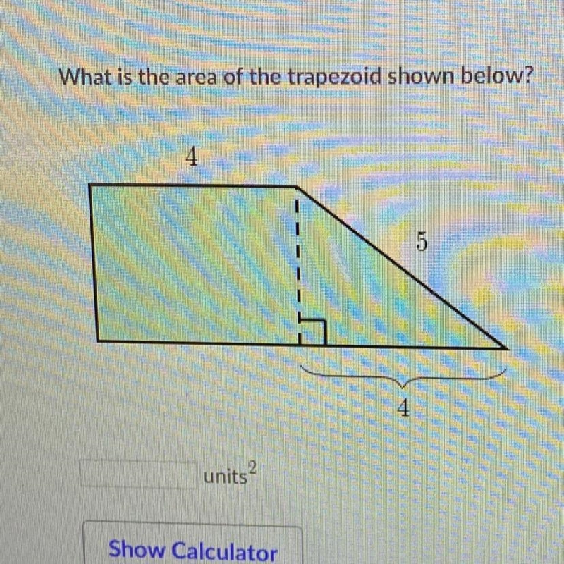 Please help !! What is the area of the trapezoid shown below? 4 5-example-1