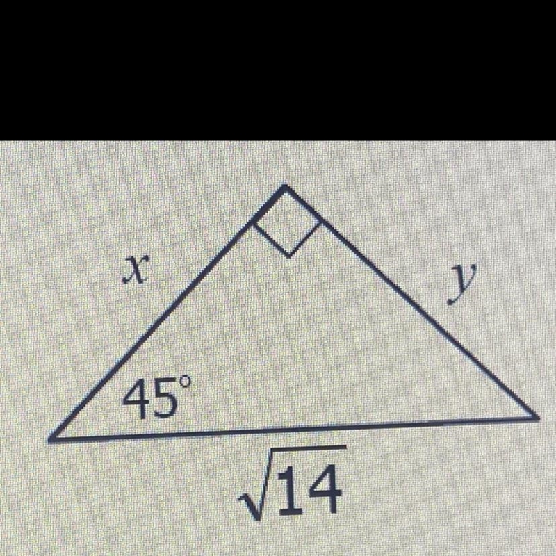 Find the missing value of x and y.-example-1