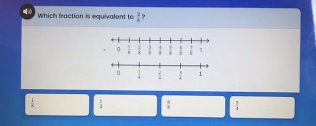 Which fraction is equivalent to 2/8??-example-1