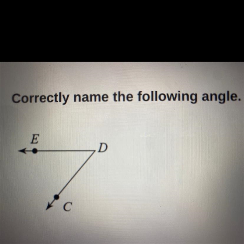 Correctly name the following angle.-example-1