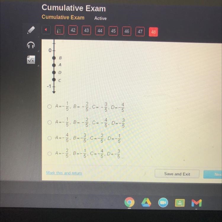 Which gives the correct vaules for points A, B, C and D?-example-1