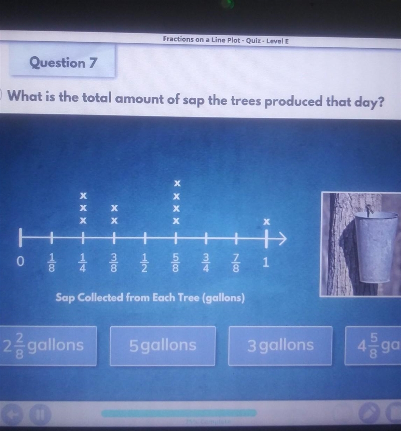 Levelt Question 7 1) What is the total amount of sap the trees produced that day?​-example-1