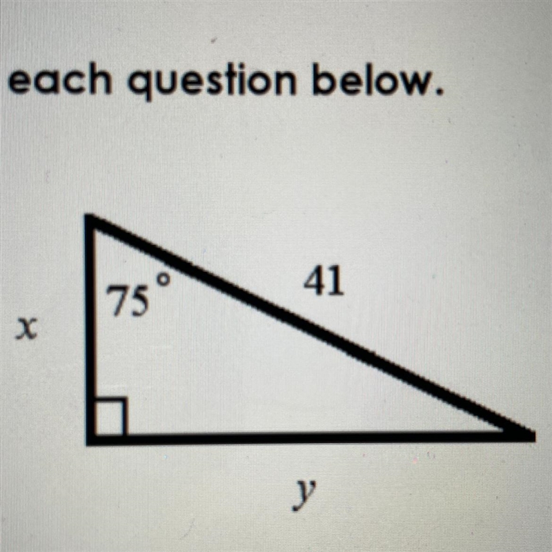 8. Find the values of the variables. a. x = 39.6, y = 10.6 b. x = 10.6, y = 39.6 c-example-1