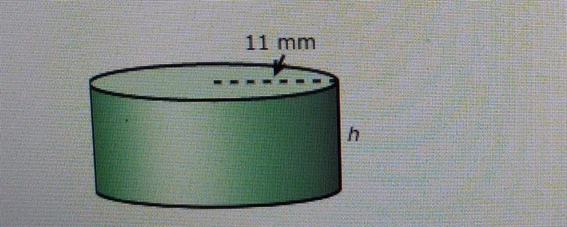 The volume of this cylinder is 4,939.22 cubic millimeters. What is the height? Use-example-1