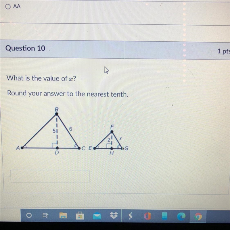 What is the value of x? Round your answer to the nearest tenth.-example-1