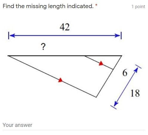 Can someone please help me with this. Find the missing length indicated.-example-1