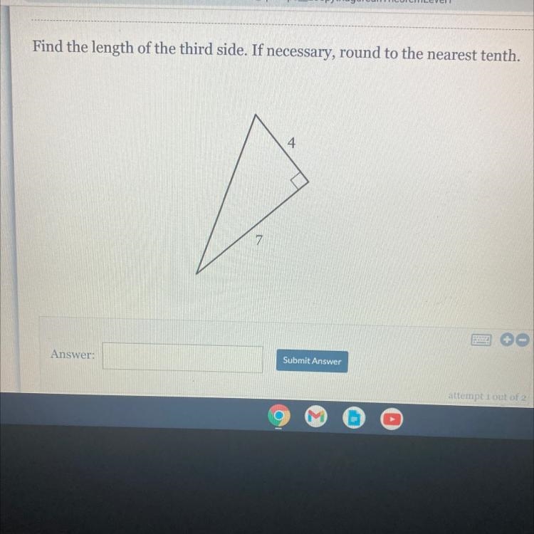 Find the length of the third side if necessary round to the nearest tenth-example-1