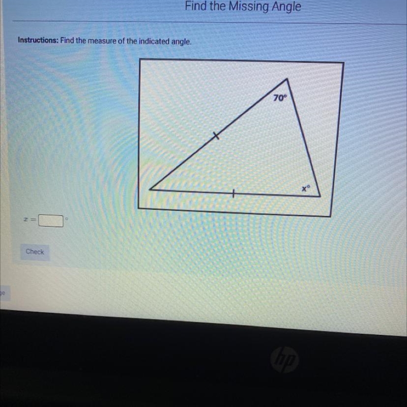 Find the measure of the indicated angle-example-1