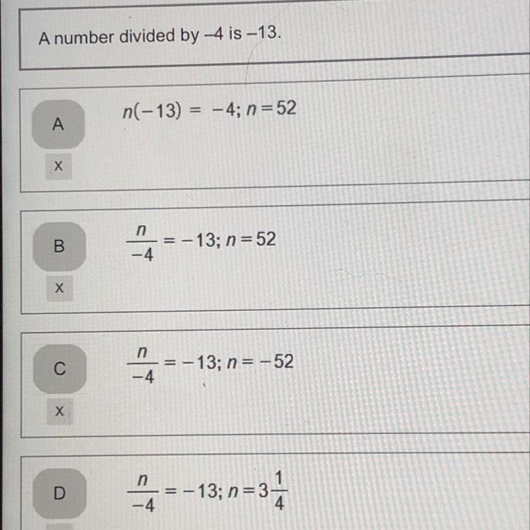 A number divided by —4 is —13. pls help<3-example-1