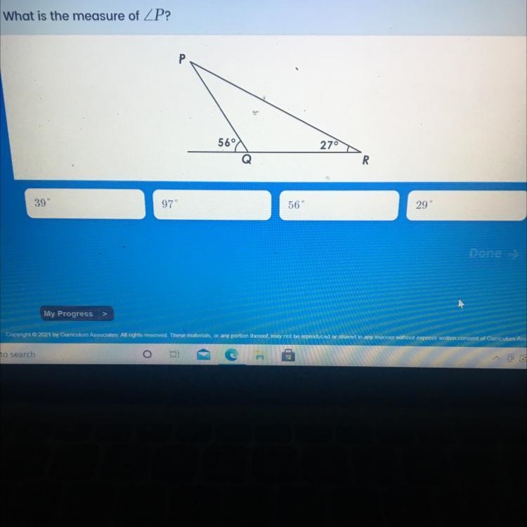 Help , what is the measure of p-example-1