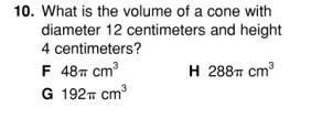 Help with this, please! It's about the volume of a cone-example-1