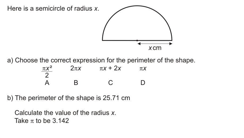 Here is a semicircle of radius x-example-1