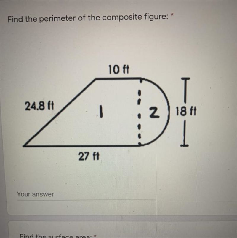 Find the perimeter of the composite figure-example-1