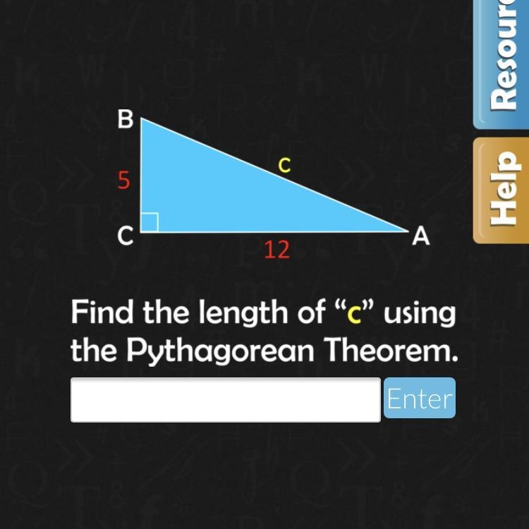 Find the length of c using the Pythagorean thereom-example-1