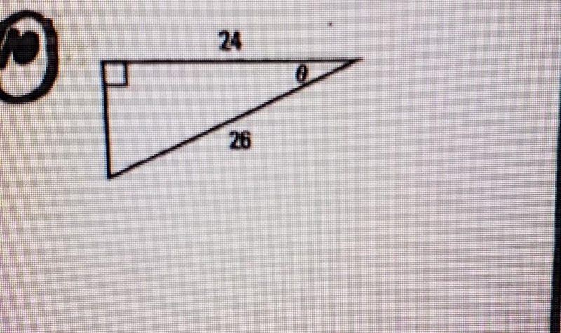 Evaluate the trigonometric funtion of the angle theta​-example-1