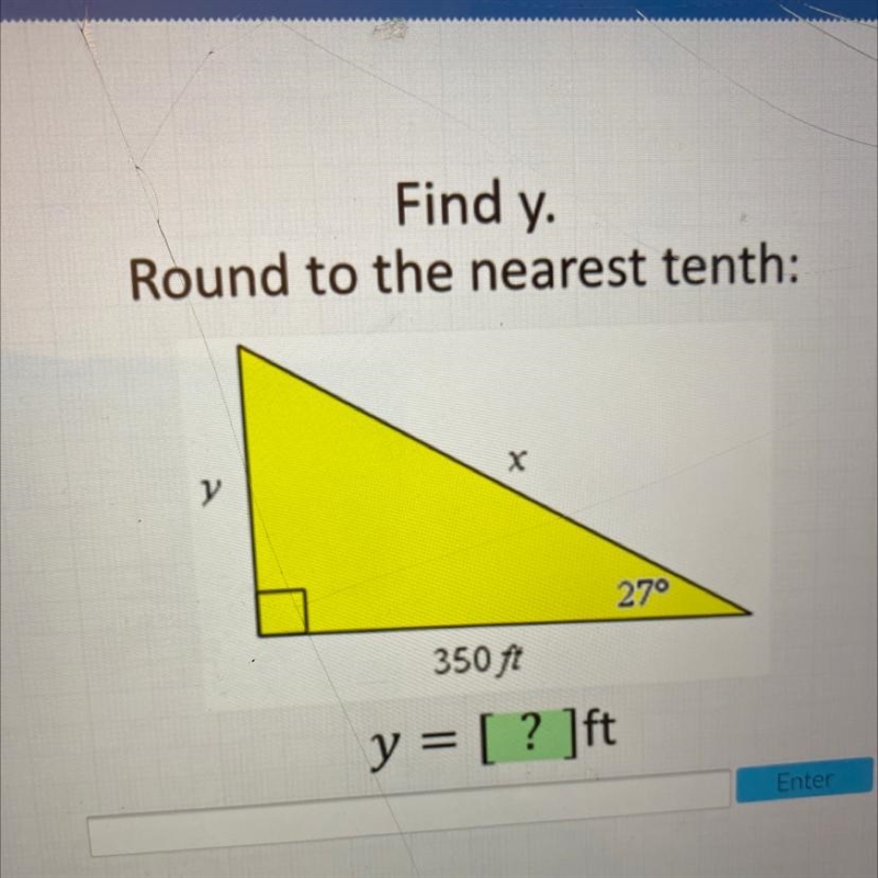 Find the value of y. Round the nearest tenth.-example-1