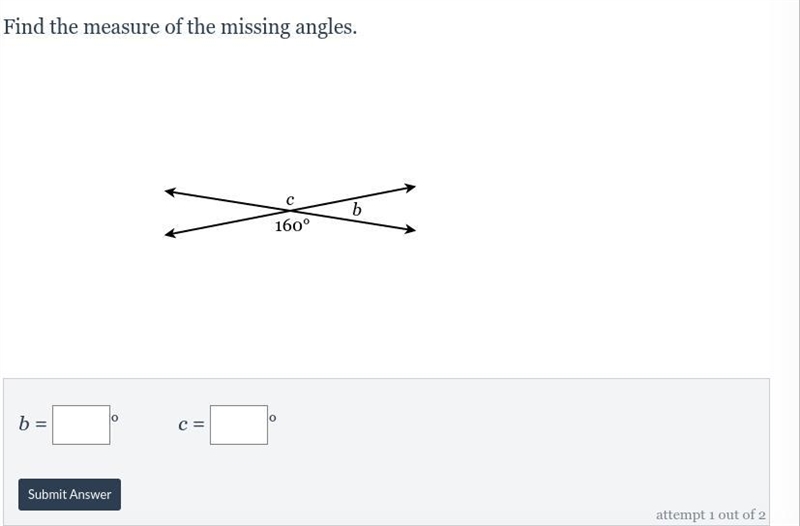 Find the measure of the missing angles.-example-1