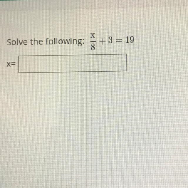 1 Solve the following: x 100 +3= 19 x=-example-1