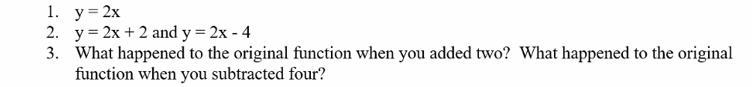 NEED HELP ASAP y=2x+2 and y=2x-4-example-1