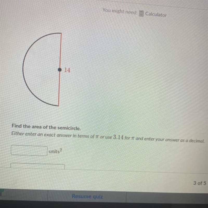 Find the area of the semicircle-example-1