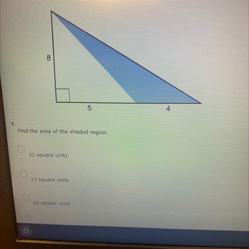 I really should’ve payed attention in 10th grade huh? A. 32 square units B. 17 square-example-1