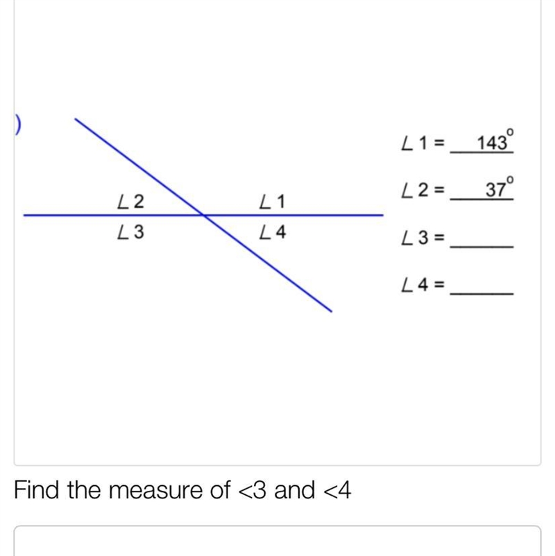 Find the measure of <3 and <4-example-1