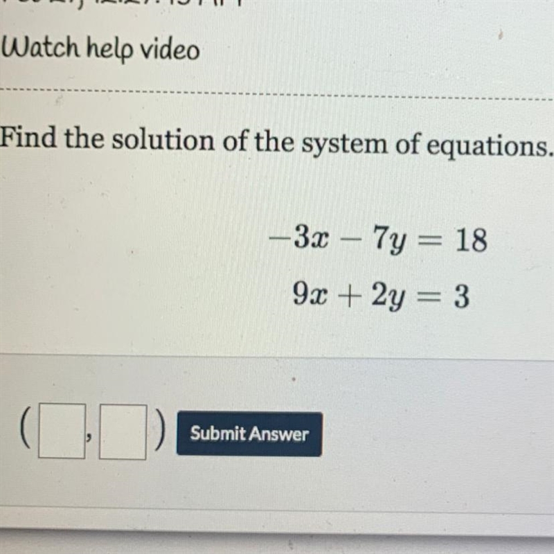 Help please now please it says “ find the solution of the system of equations” and-example-1