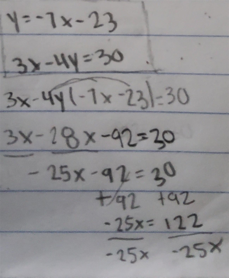 Need help to solve Solving system of equation by Substitution method ( standard form-example-1