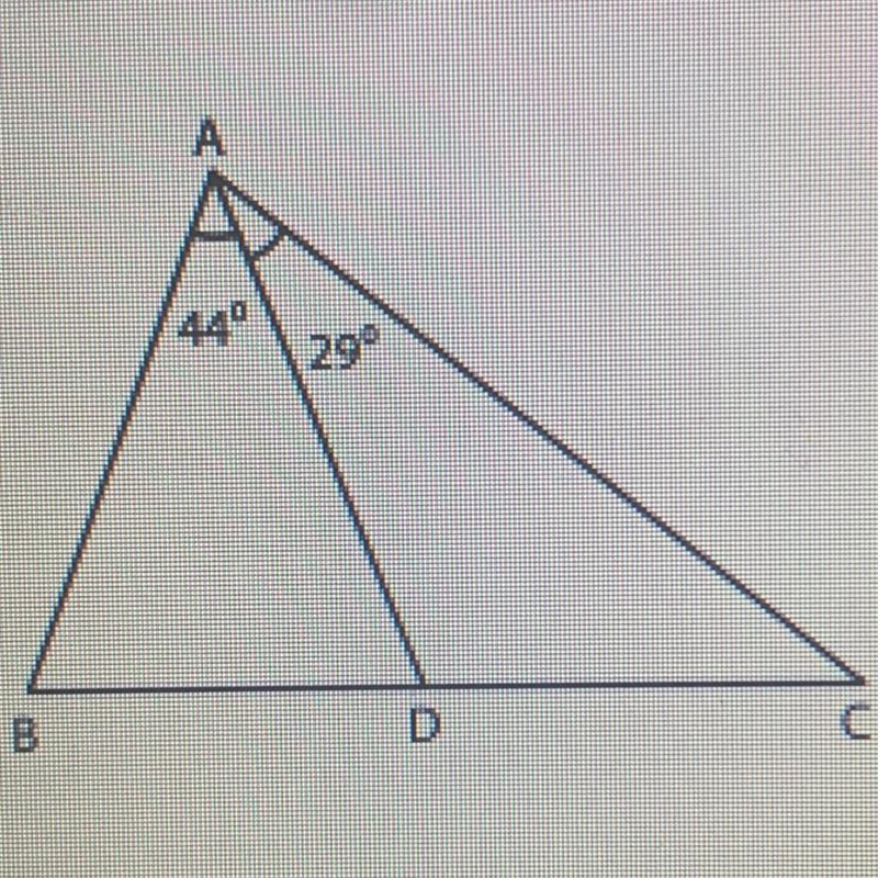 Find the measure of angle ABD. Triangle ABD is an Isosceles Triangle.-example-1