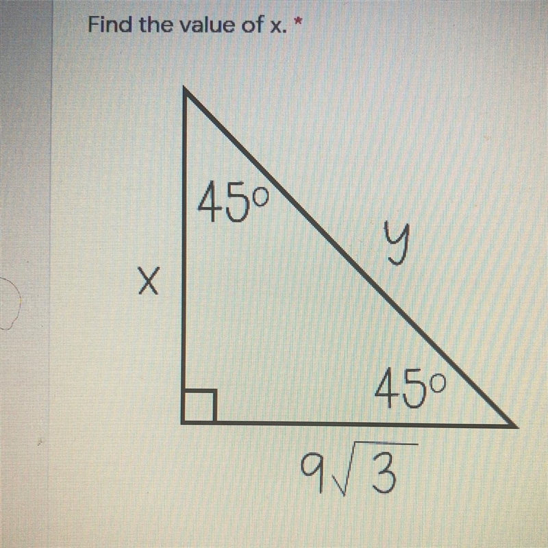 Help please Find the value of x. *-example-1