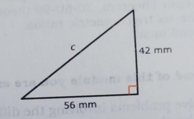 Use the pythagorean theorem to find the value of c.​-example-1