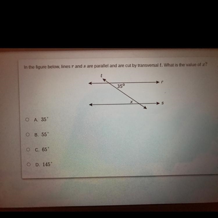 A. 34 B. 55 C. 65 D. 145-example-1