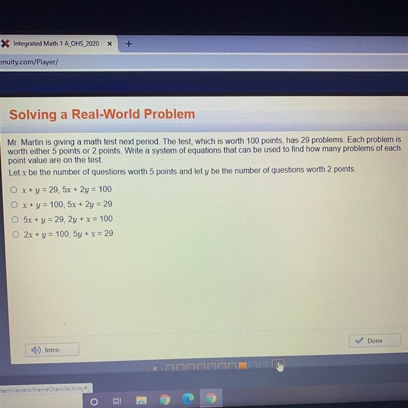 Solving a Real-World Problem Mr. Martin is giving a math test next period. The test-example-1