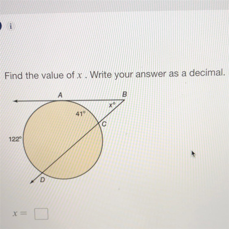 Find the value of x. Write your answer as a decimal pleaseee-example-1