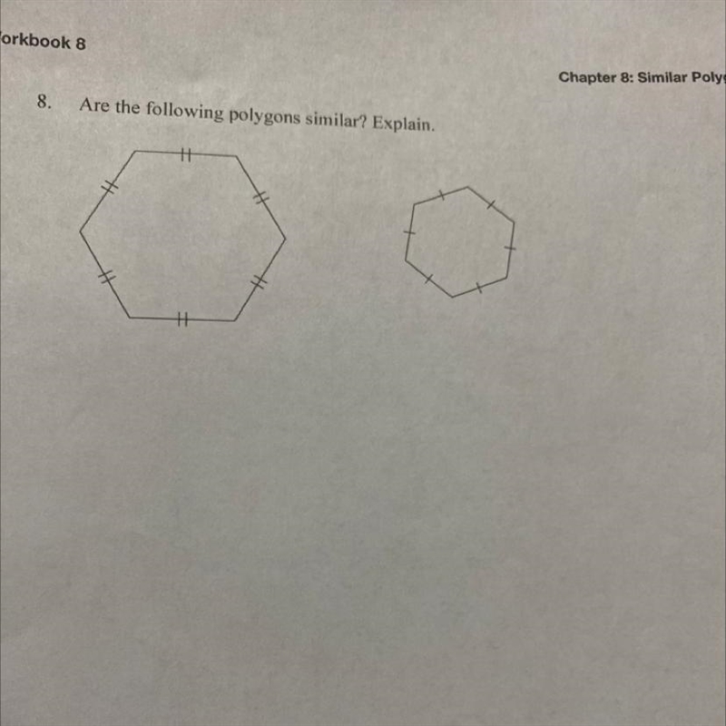 Are the following polygons similar explain-example-1