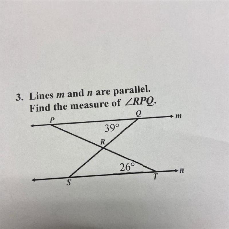 Lines m and n are parallel. Find the measure or-example-1