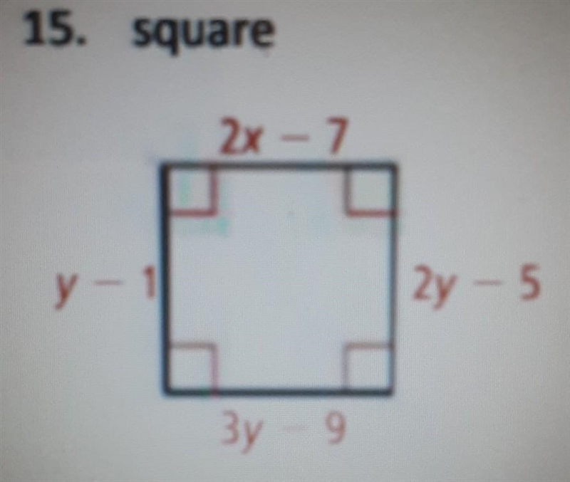 Find the value of the variables for the given special parallelogram.​-example-1