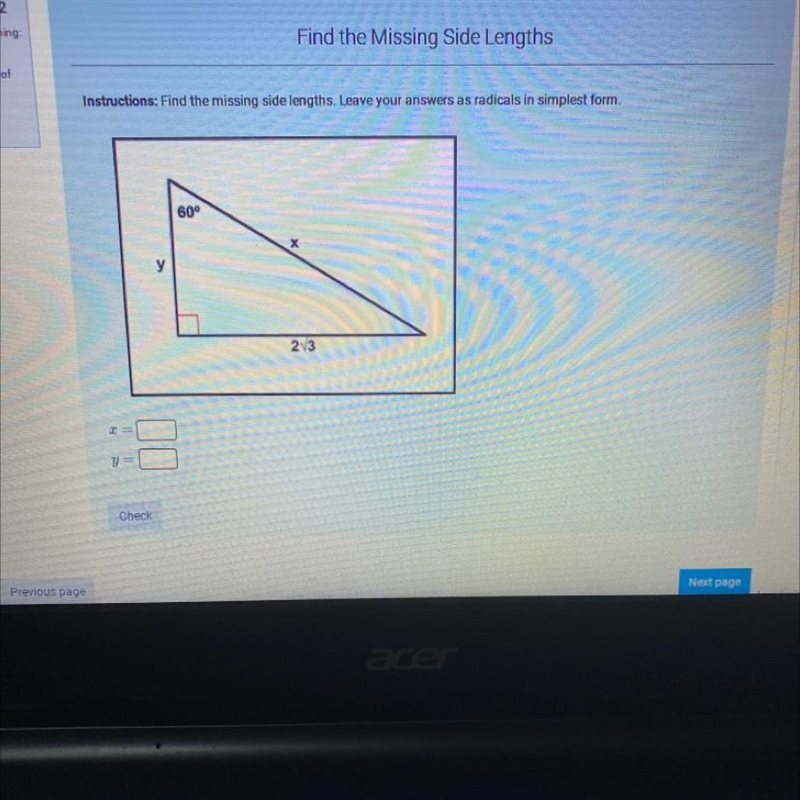 Find the missing side lengths-example-1