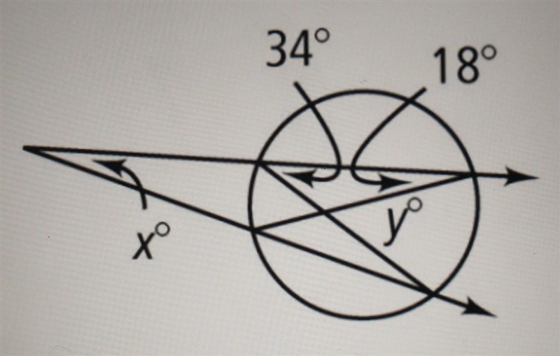 Find the angles of x and y​-example-1